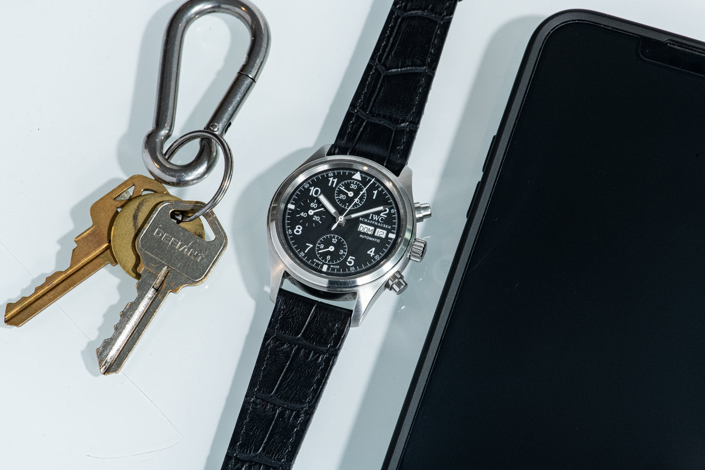 Black Widow Alligator-Pattern Strap