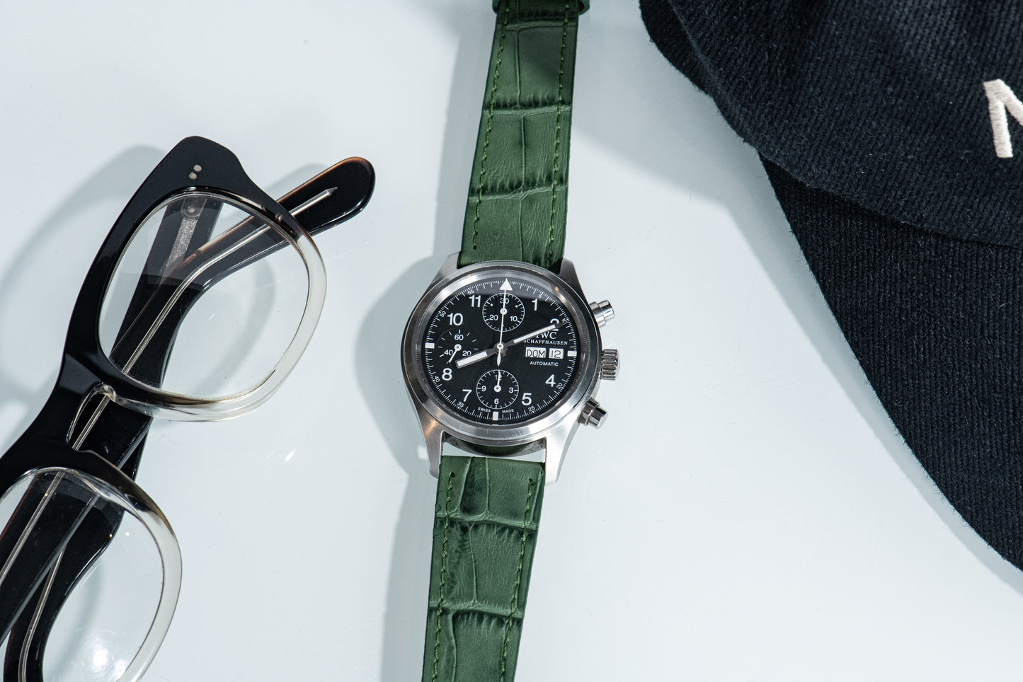 Vesper Green II Alligator-Pattern Strap