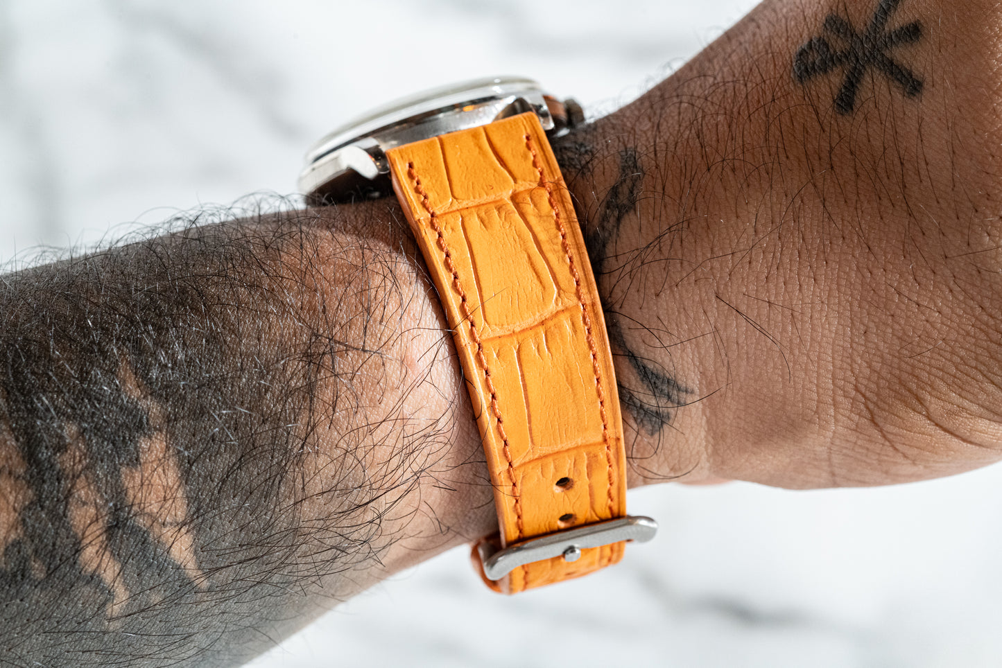 Orange Fizz Alligator-Pattern Strap