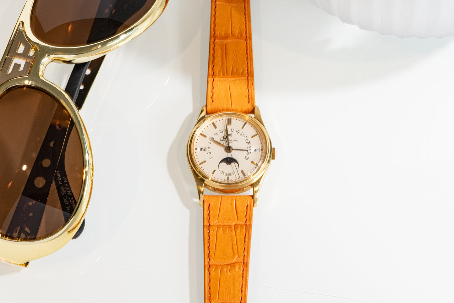 Orange Fizz Alligator-Pattern Strap