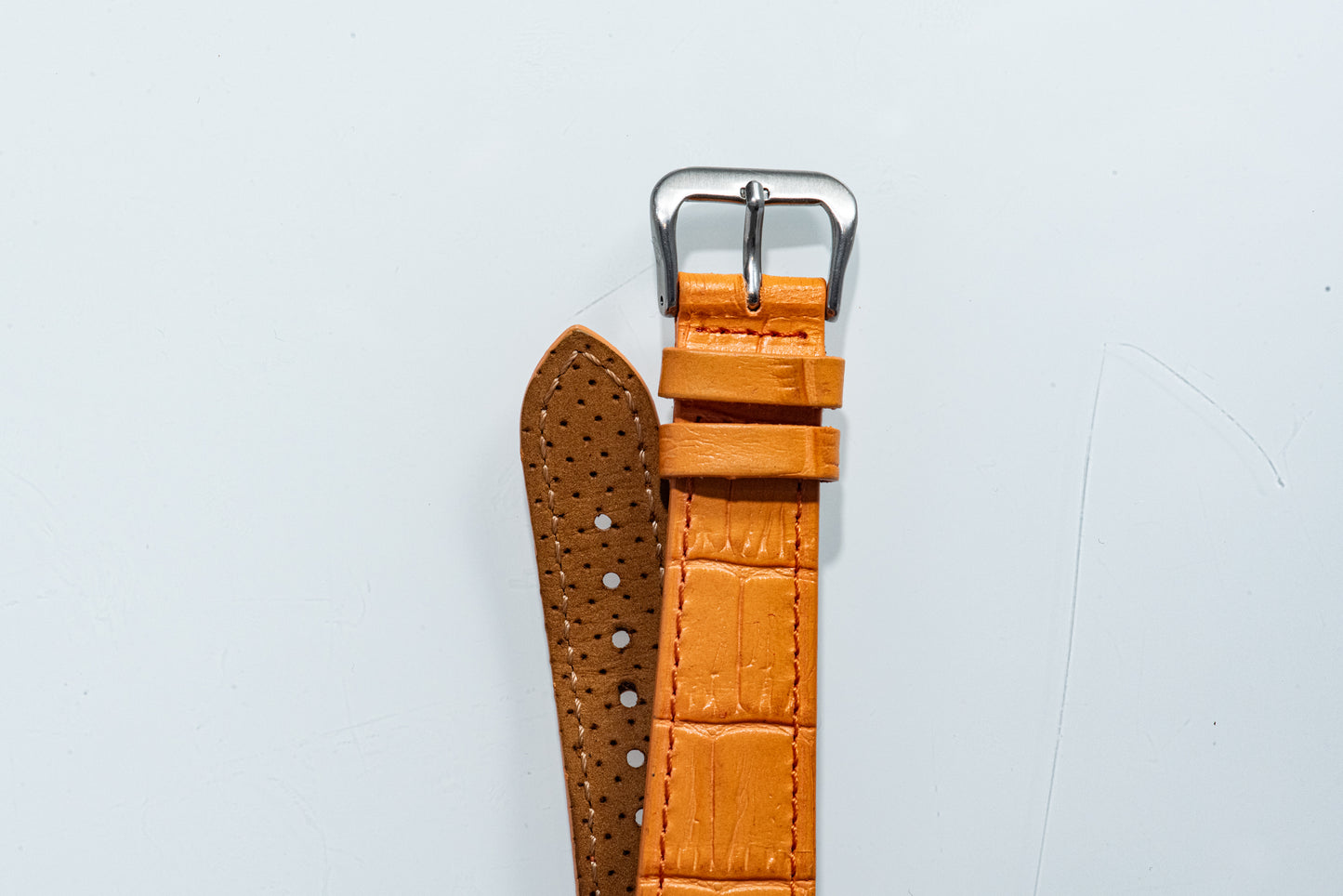 Orange Fizz Alligator-Pattern Strap