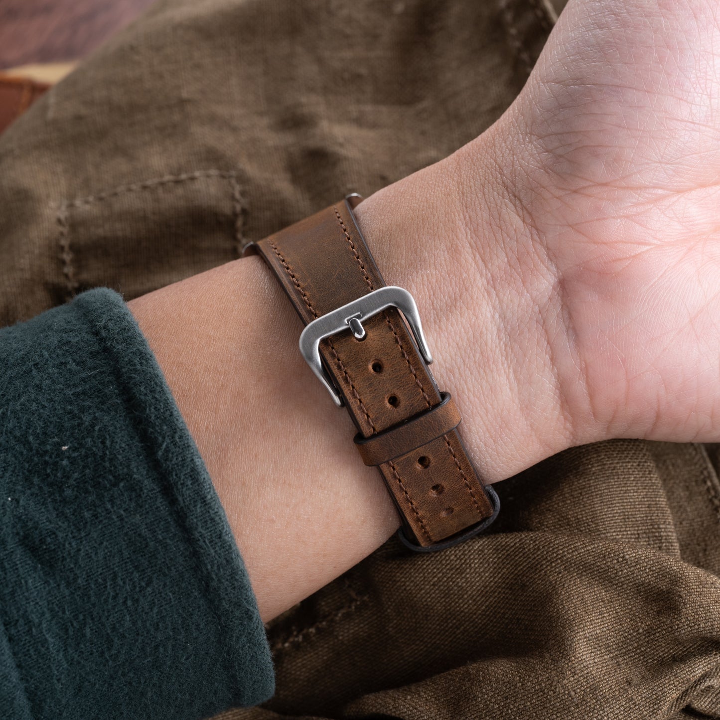 Fangio Brown Distressed Leather Strap