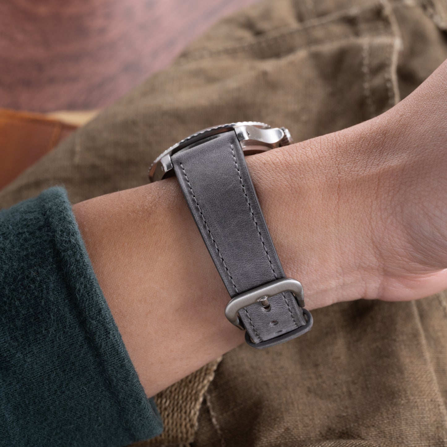 Clark Grey Distressed Strap