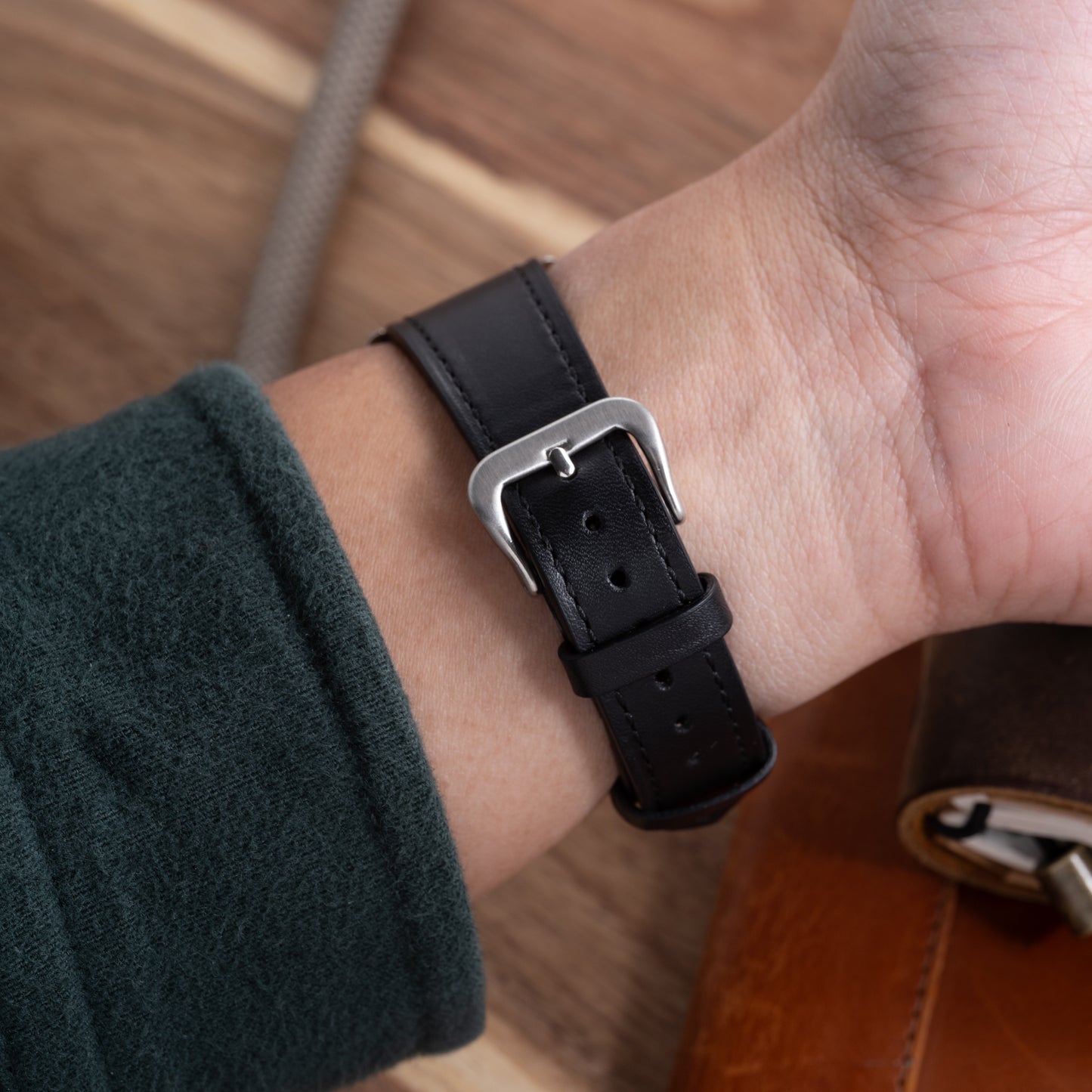 Stuttgart Black Gloss Calf Leather Strap