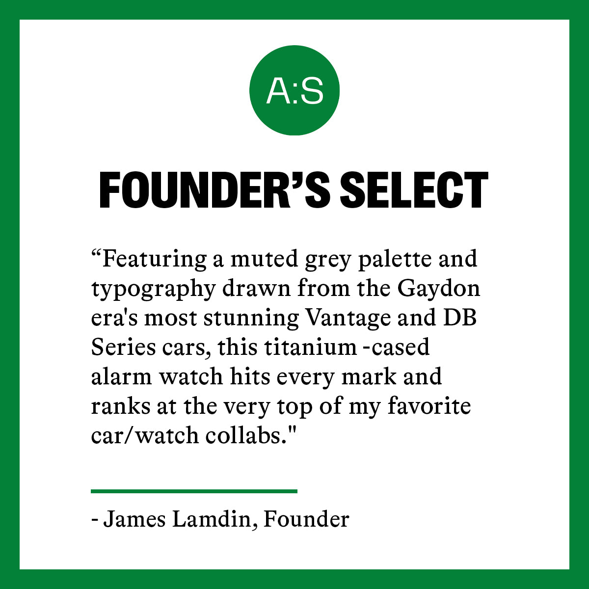 Jaeger-LeCoultre Amvox 1 'Aston Martin' Limited Edition