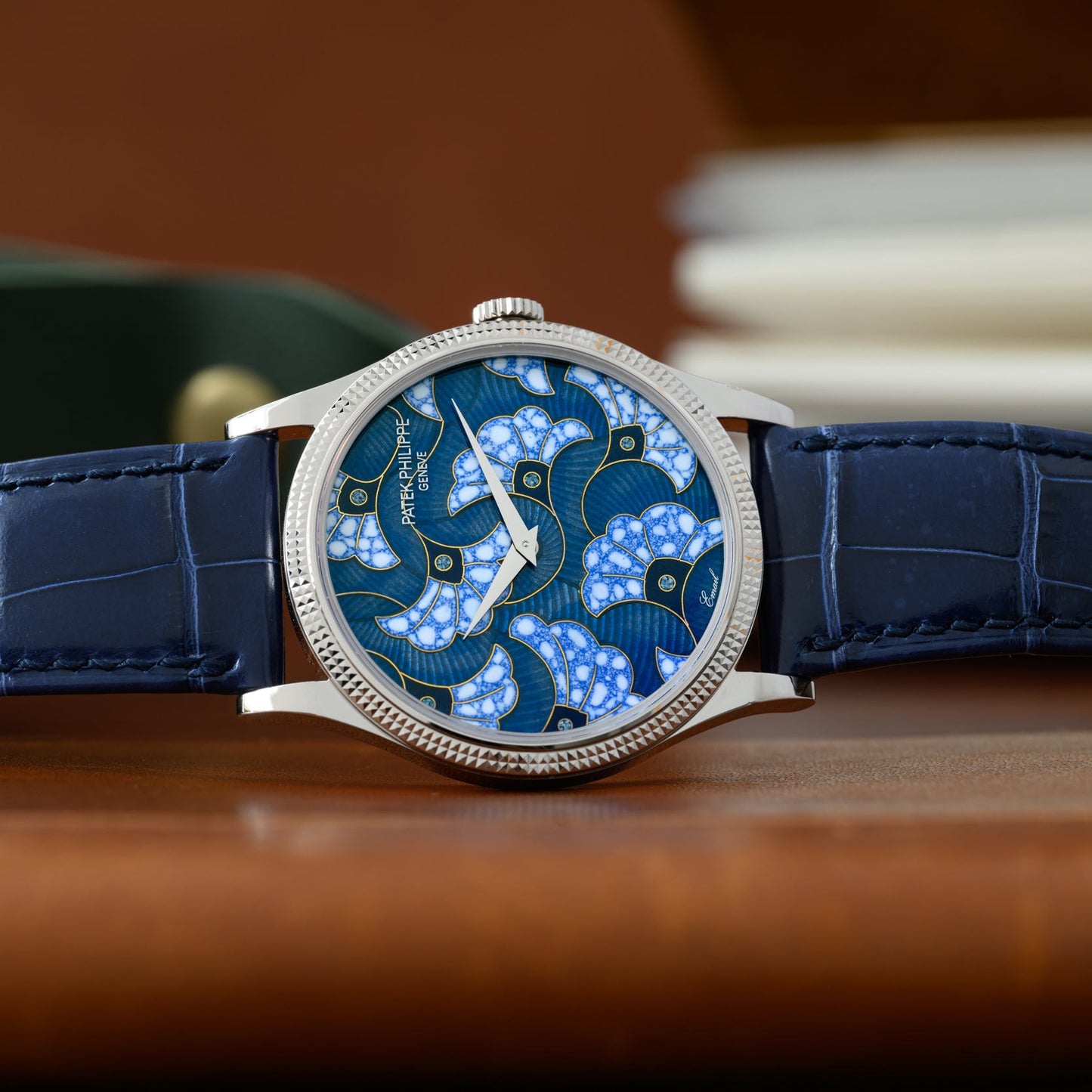 Patek Philippe Calatrava Cloisonné 'Wax Print in the Blues'