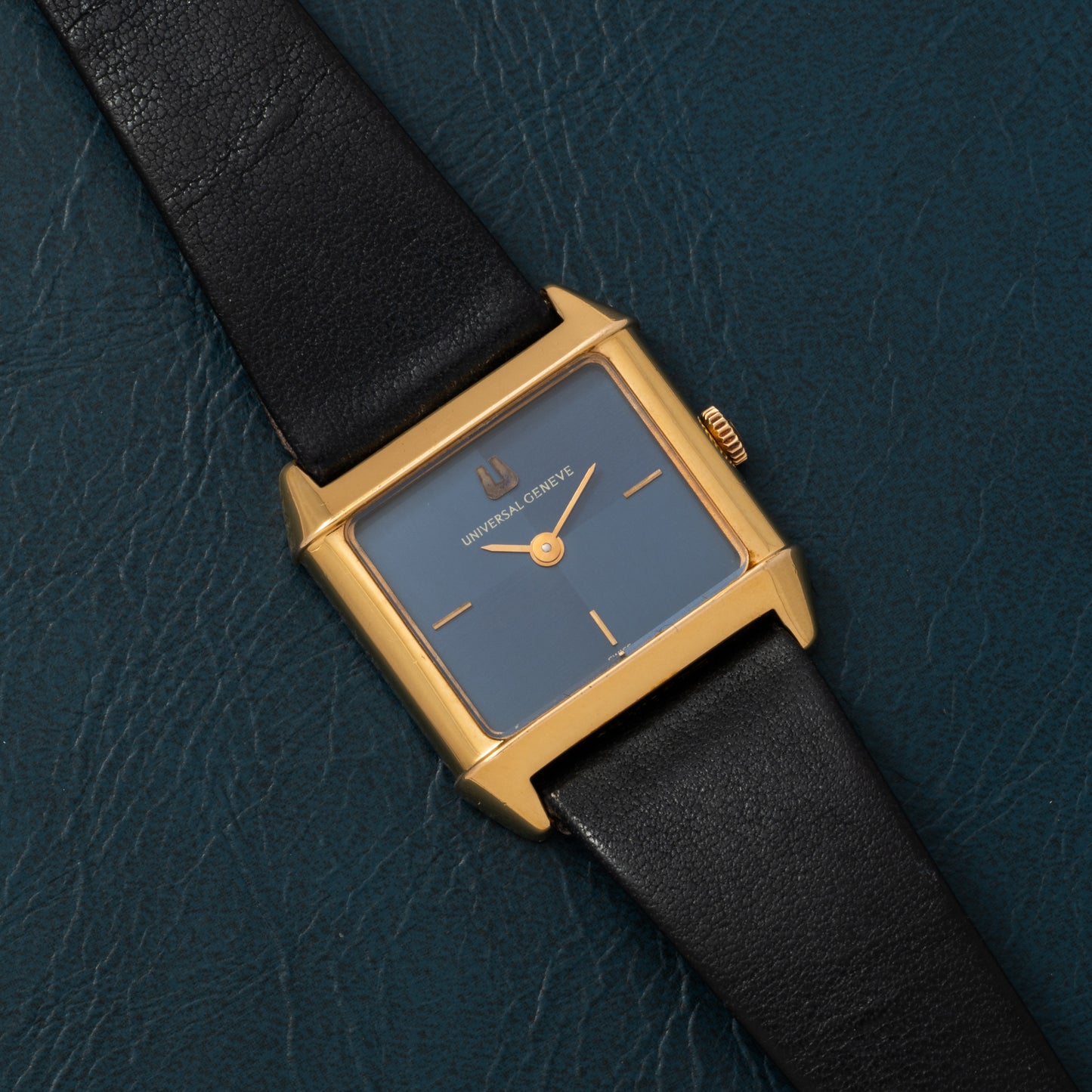 Universal Genève Blue 'Checker' Dress Watch