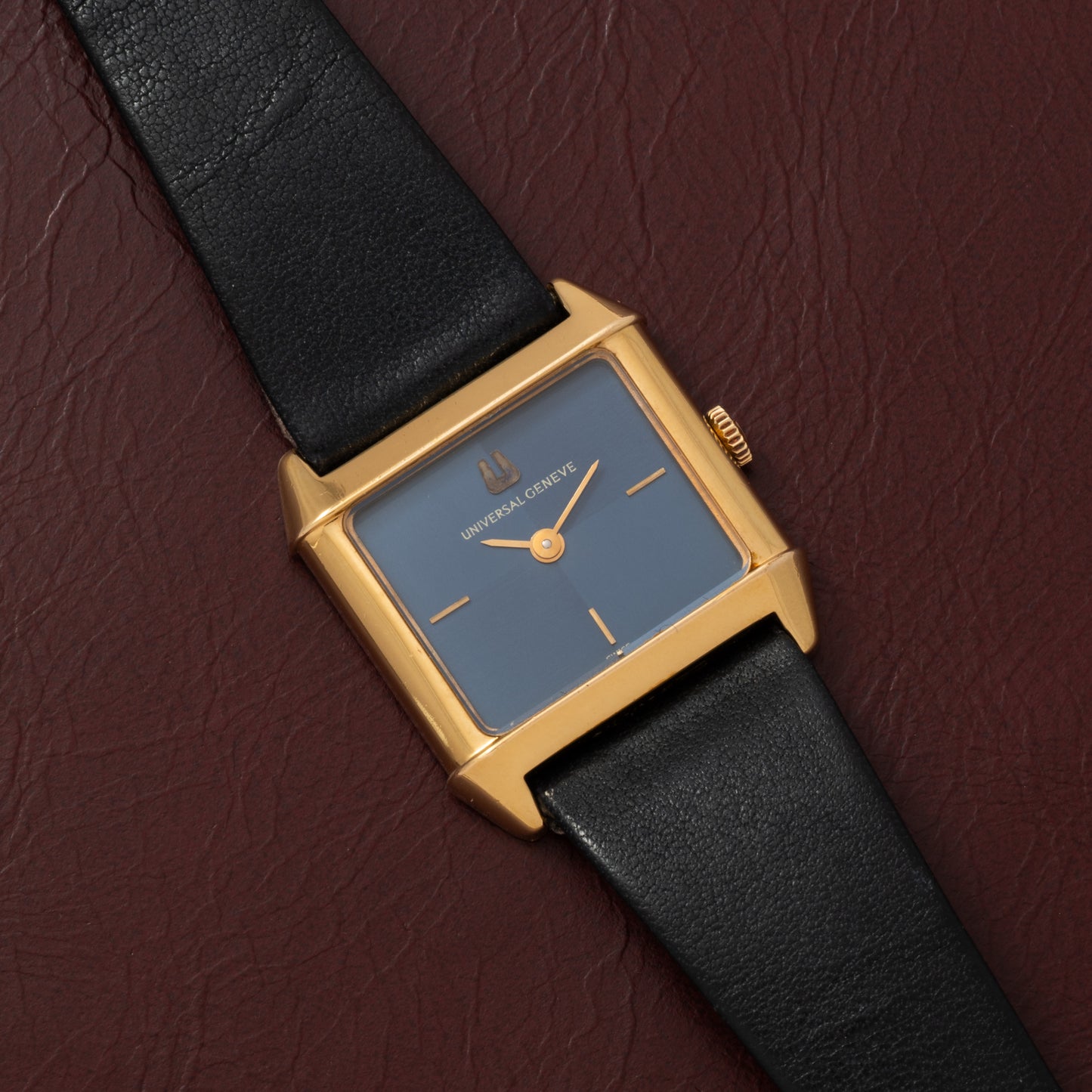 Universal Genève Blue 'Checker' Dress Watch