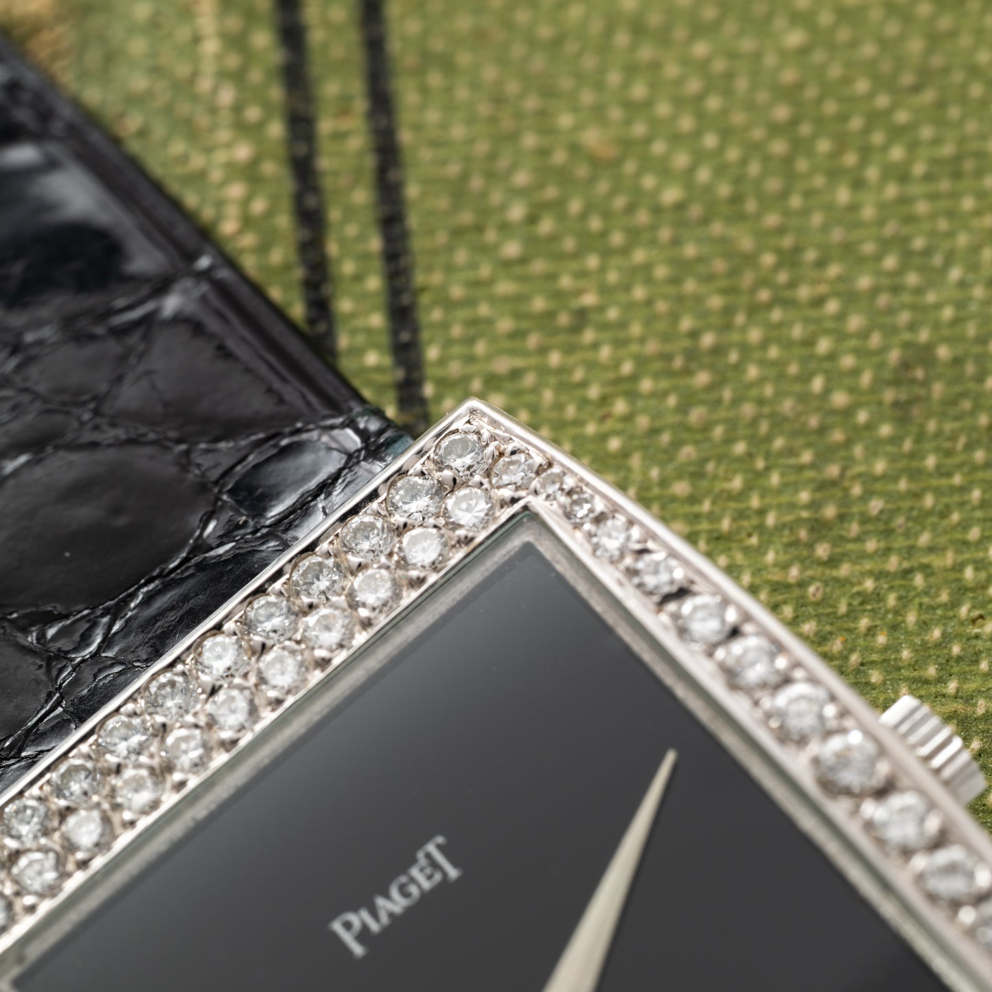 Piaget Black Lacquer Diamonds Dress Watch