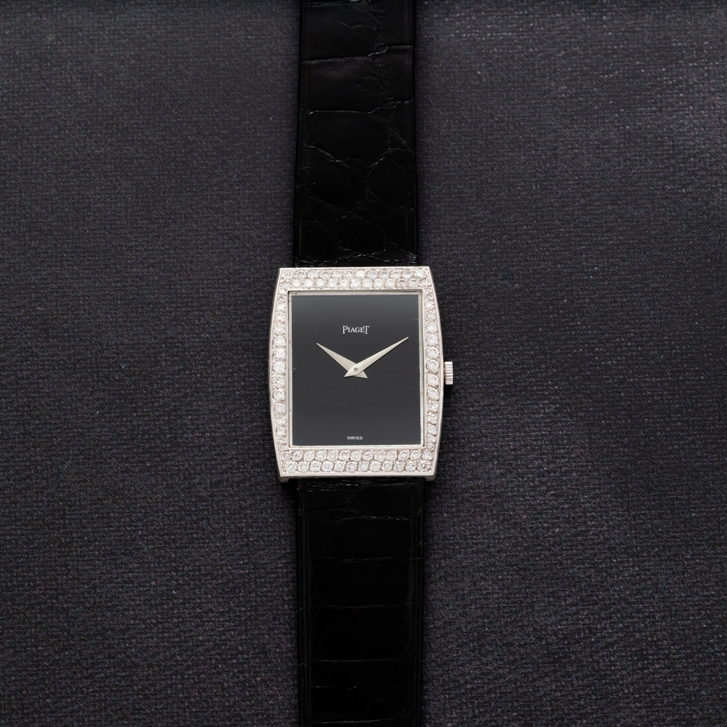 Piaget Black Lacquer Diamonds Dress Watch