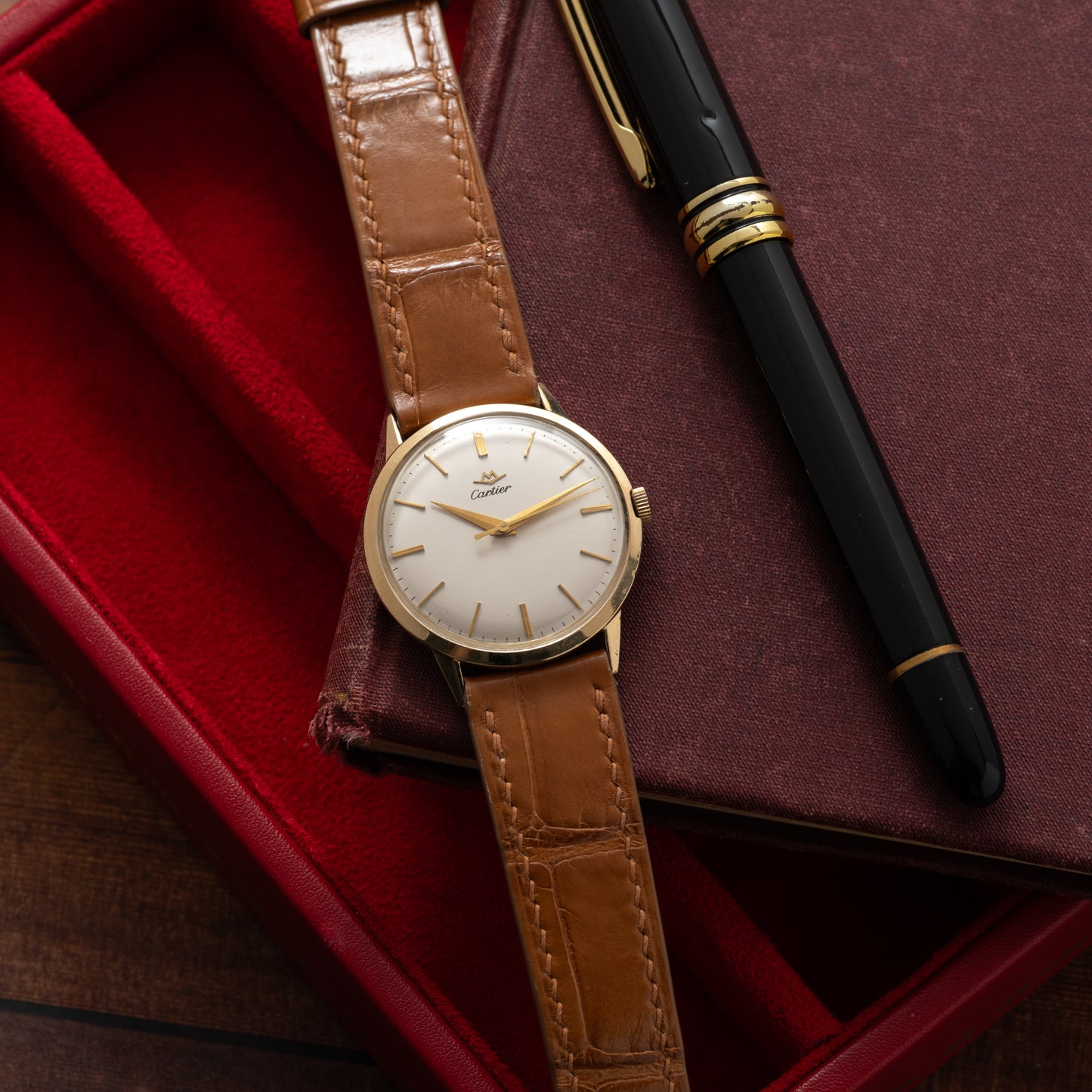 Cartier For Movado Yellow Gold Dress Watch