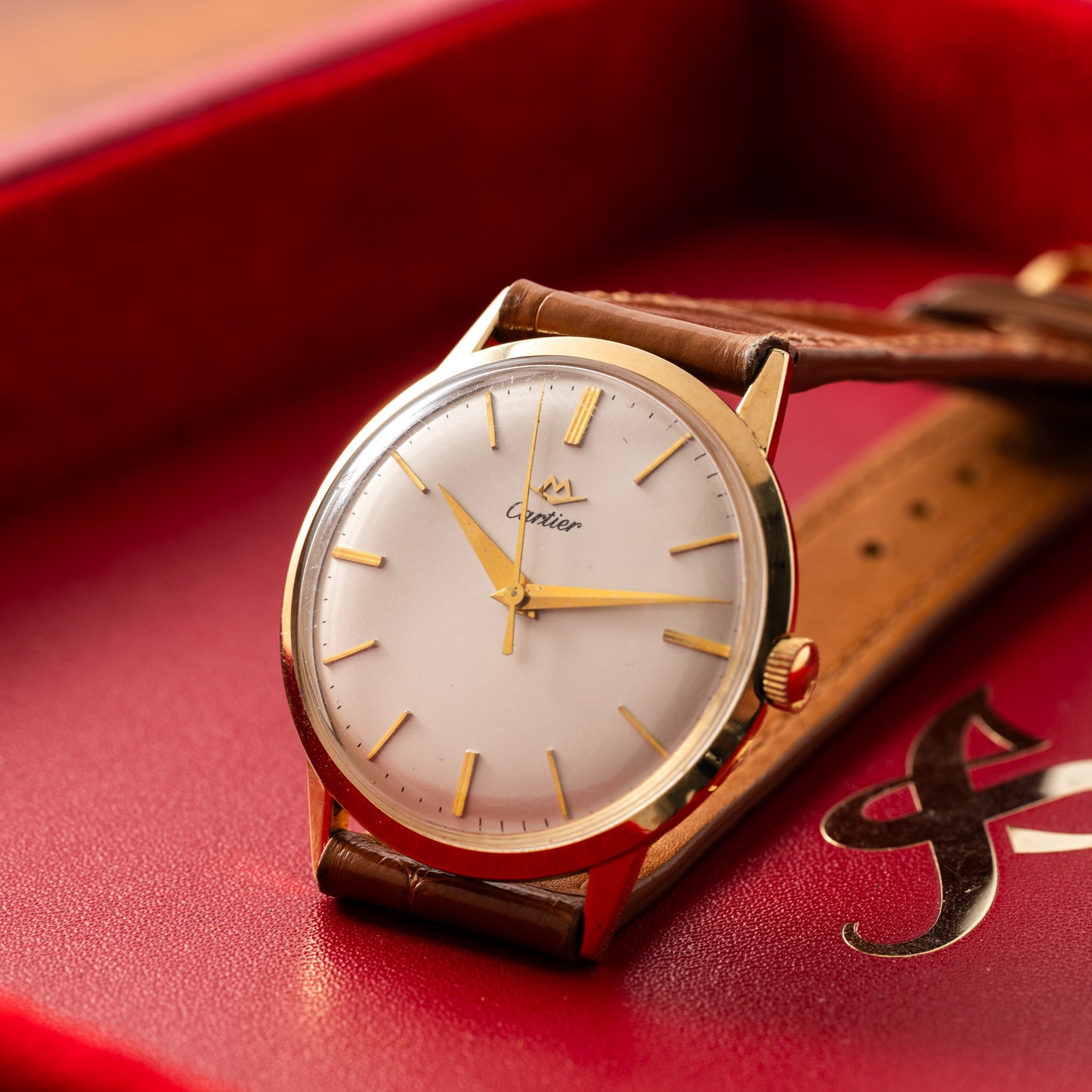 Cartier For Movado Yellow Gold Dress Watch
