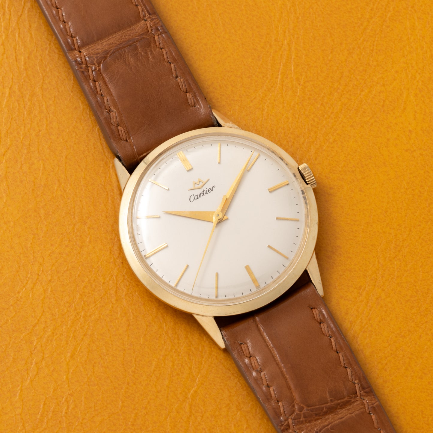 Cartier For Movado Yellow Gold Dress Watch