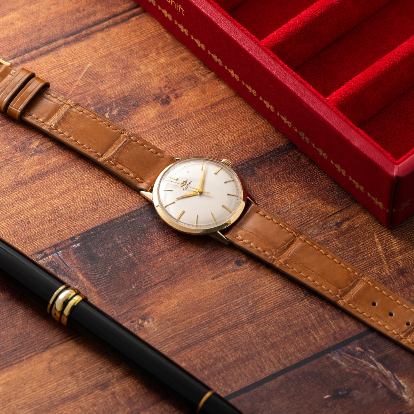 Cartier For Movado Yellow Gold Dress Watch