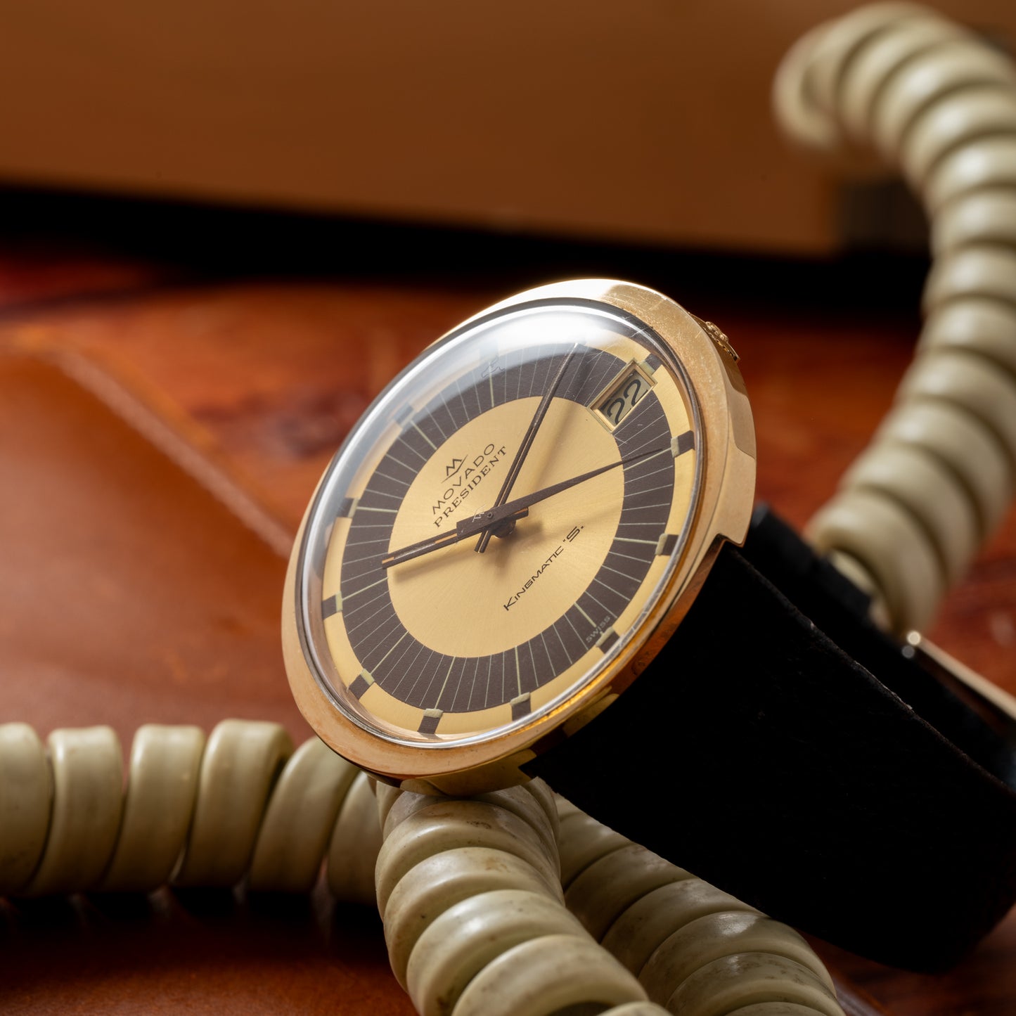 Movado KIngmatic President 'Borgel Case' Dress Watch