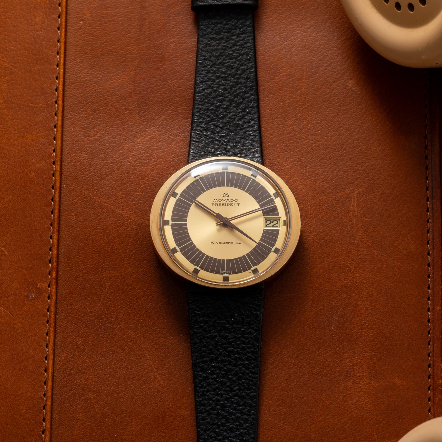 Movado KIngmatic President 'Borgel Case' Dress Watch