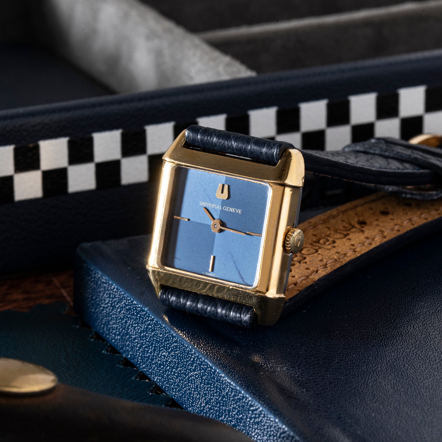 Universal Genève 'Blue Checker' Dress Watch