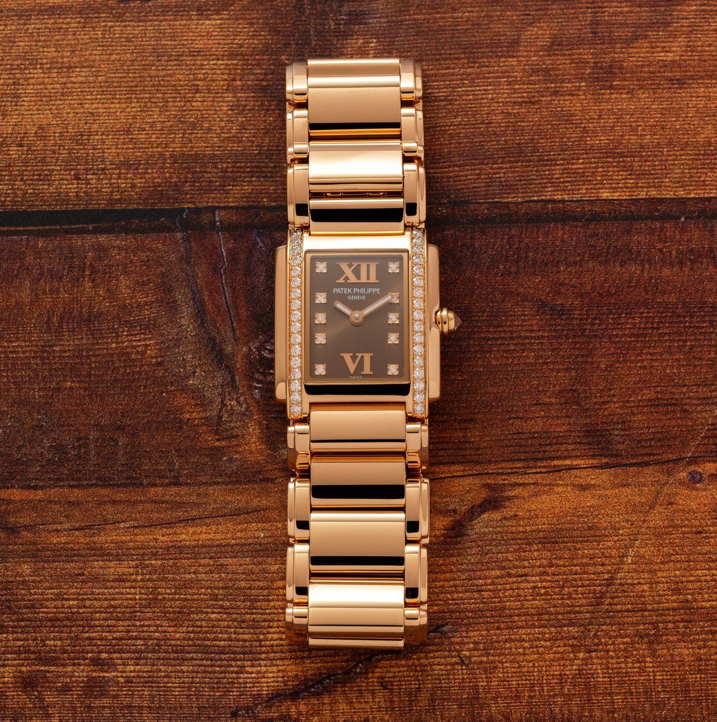 Patek Philippe 'Chocolate Dial' Diamonds Twenty-4