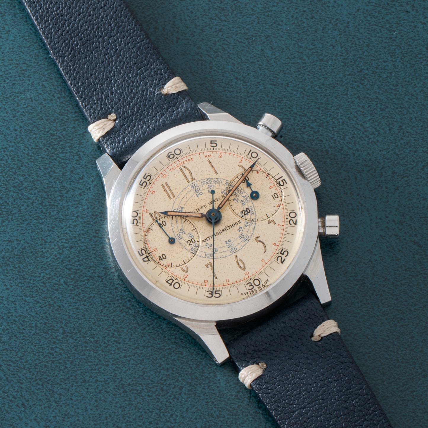 Philippe Watch Anti-Magnetic 'Art Deco' Chronograph