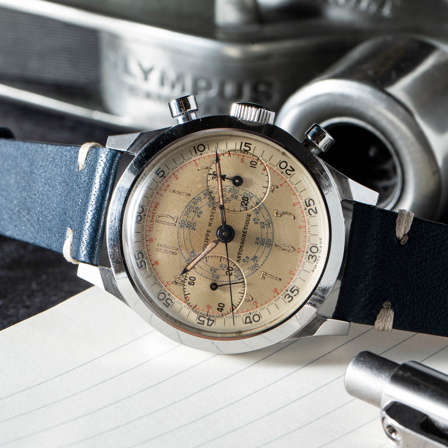 Philippe Watch Anti-Magnetic 'Art Deco' Chronograph