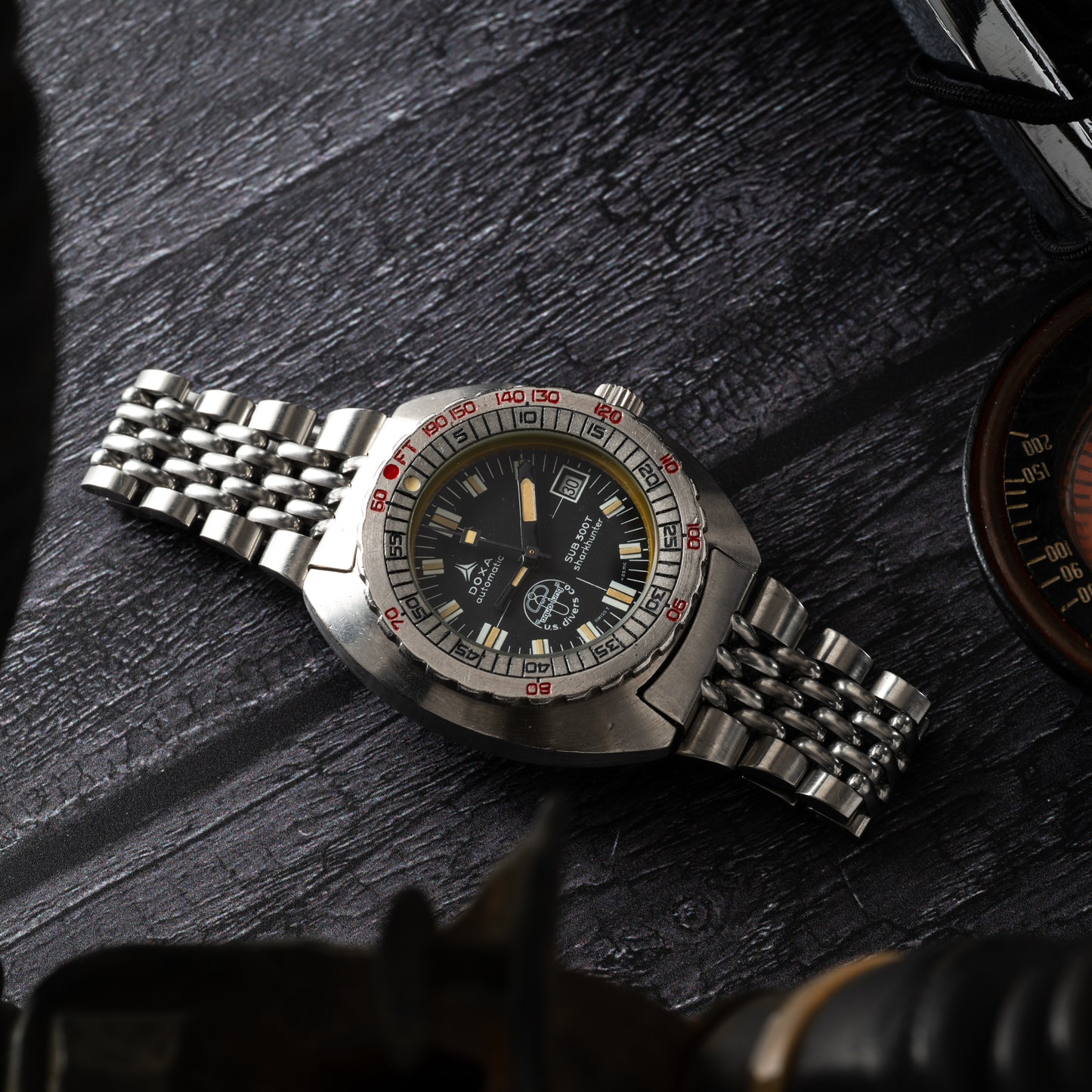 DOXA Sub 300T Sharkhunter 'Aqua-Lung' 'Blackshark'