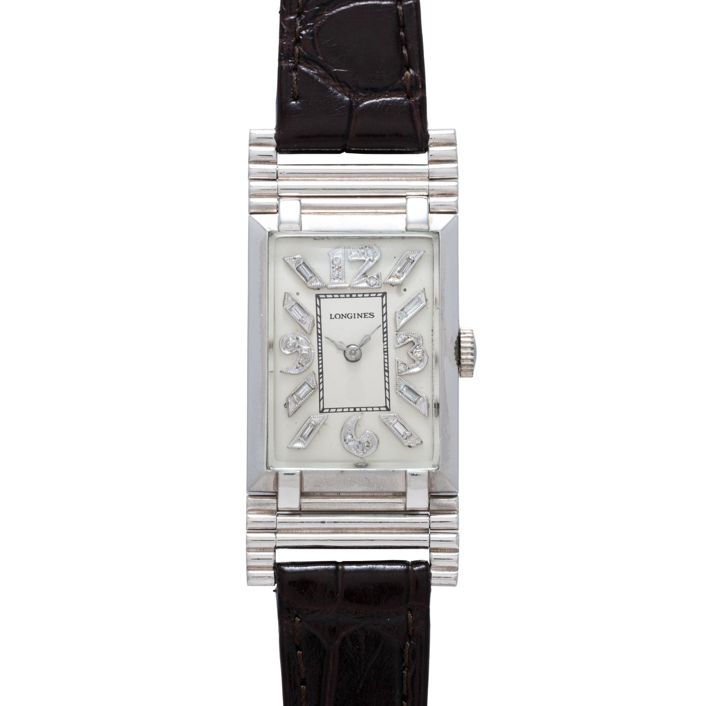 Longines 'Hinged Lugs' Platinum Diamonds