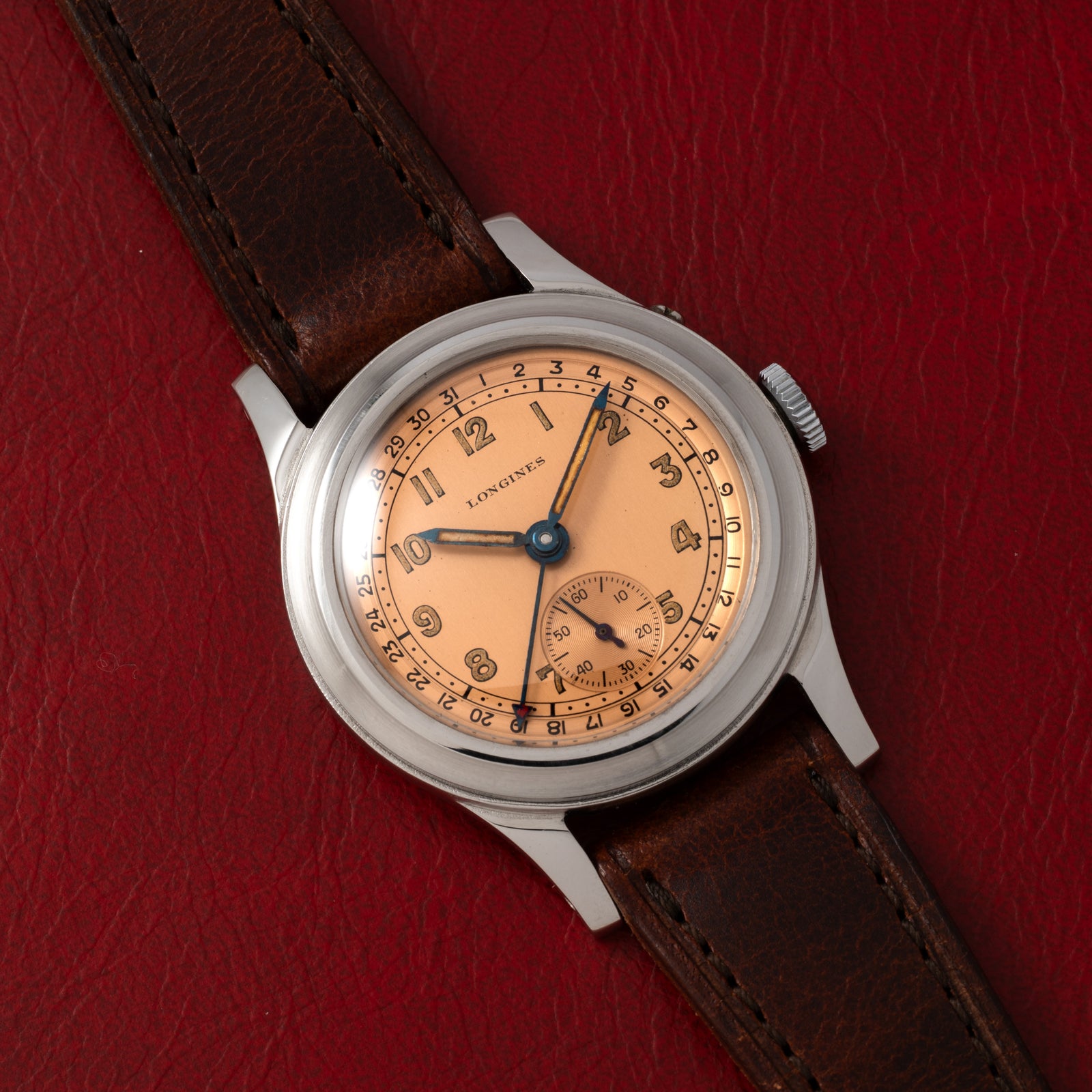 Longines 'Salmon' Pointer Date