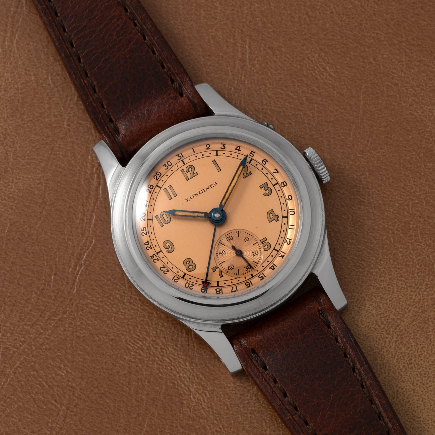 Longines 'Salmon' Pointer Date
