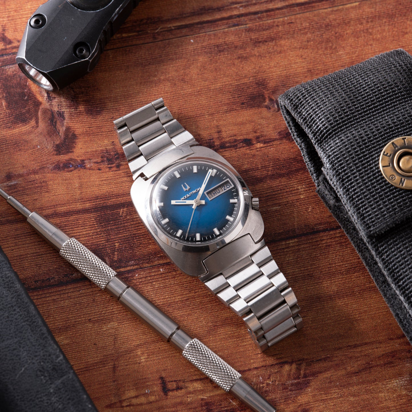 Bulova Accutron 'Blue Fumé' Day-Date