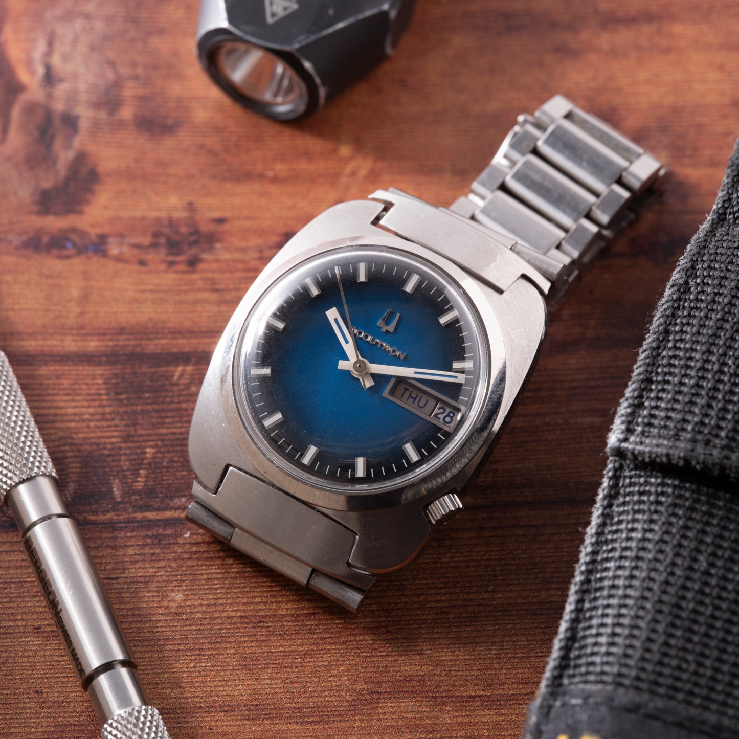 Bulova Accutron 'Blue Fumé' Day-Date
