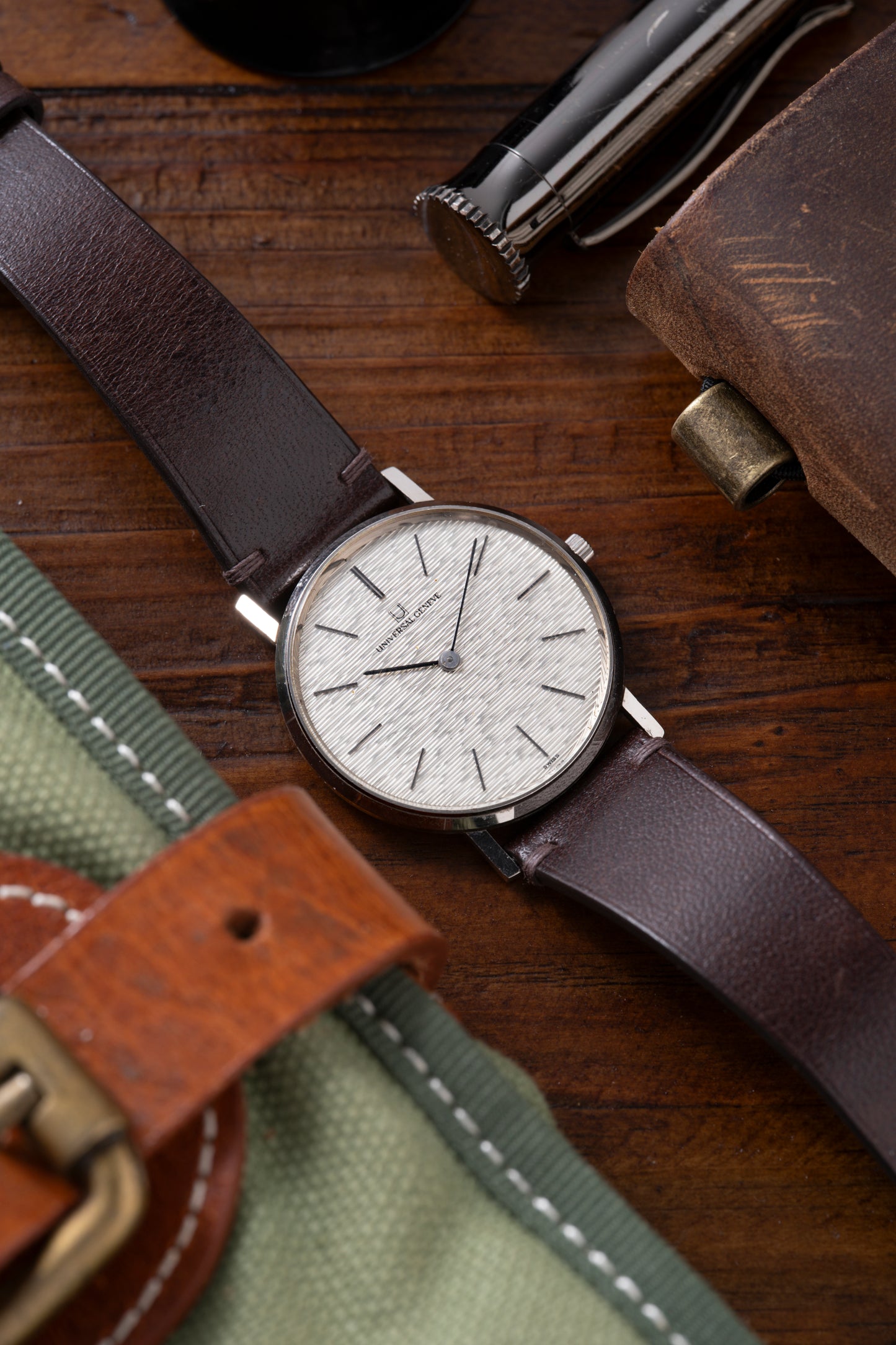 Universal Geneve 'Textured Dial' Dress Watch