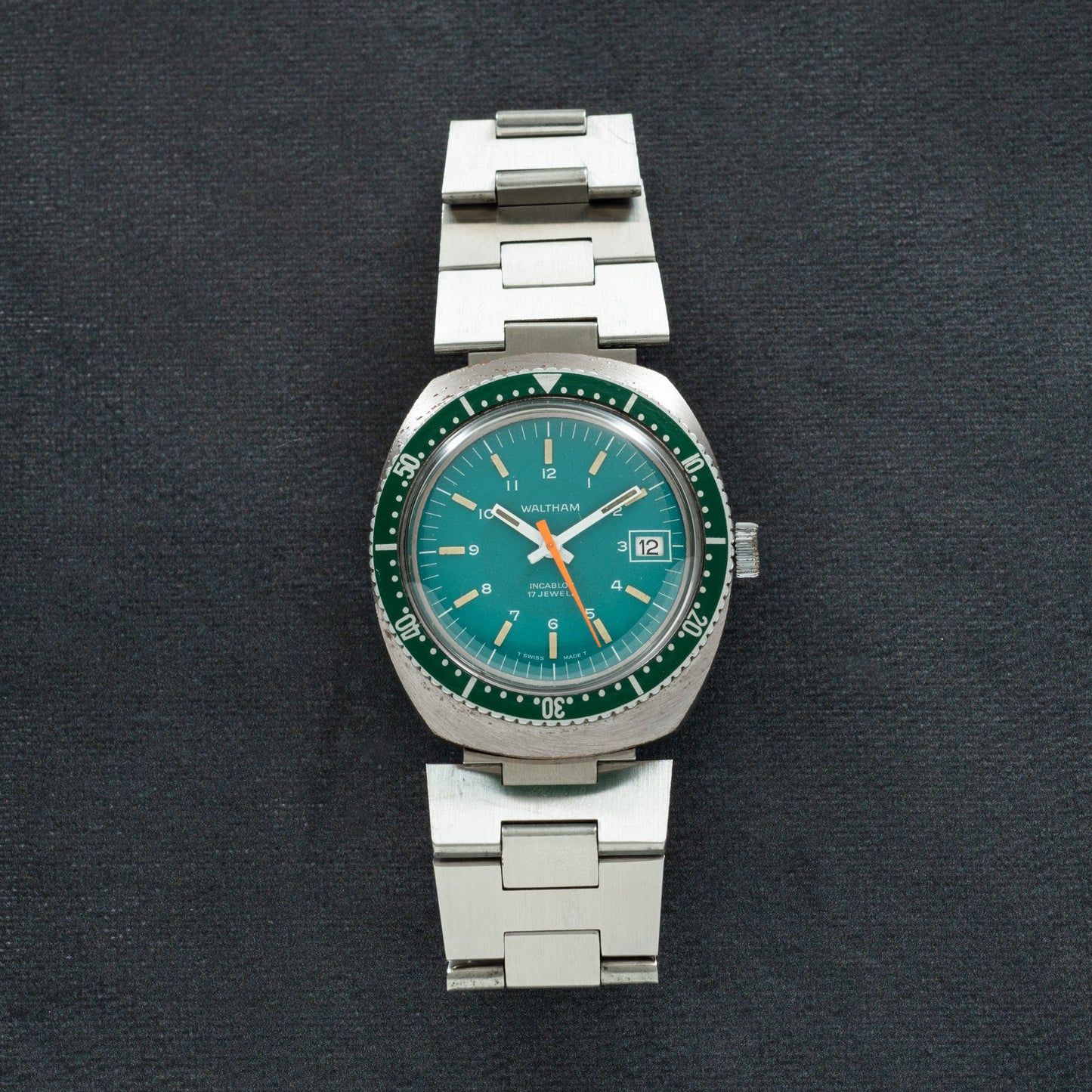 Waltham 'Exotic' Green Diver Date