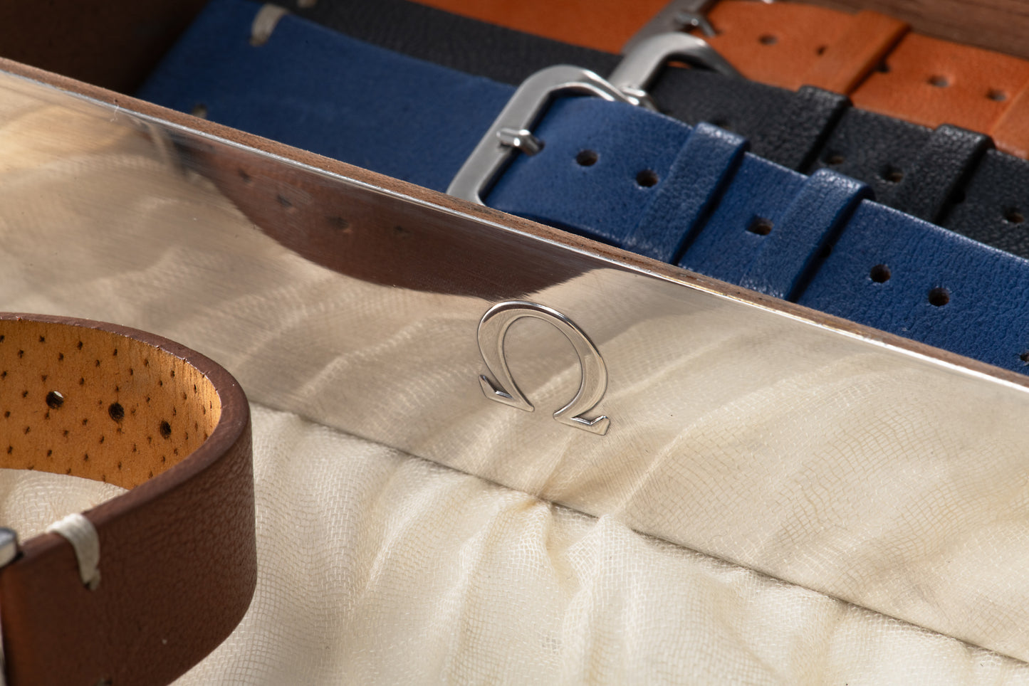 Omega Sterling Silver Presentation Box - Rectangular Textured Lid