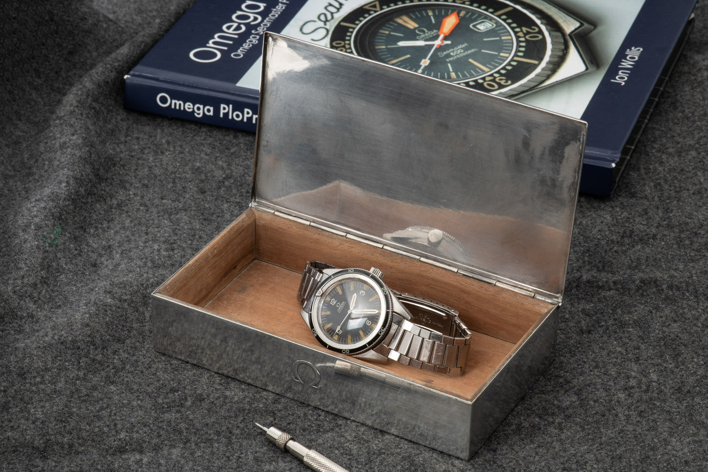 Omega Sterling Silver Presentation Box - Rectangular Textured Lid