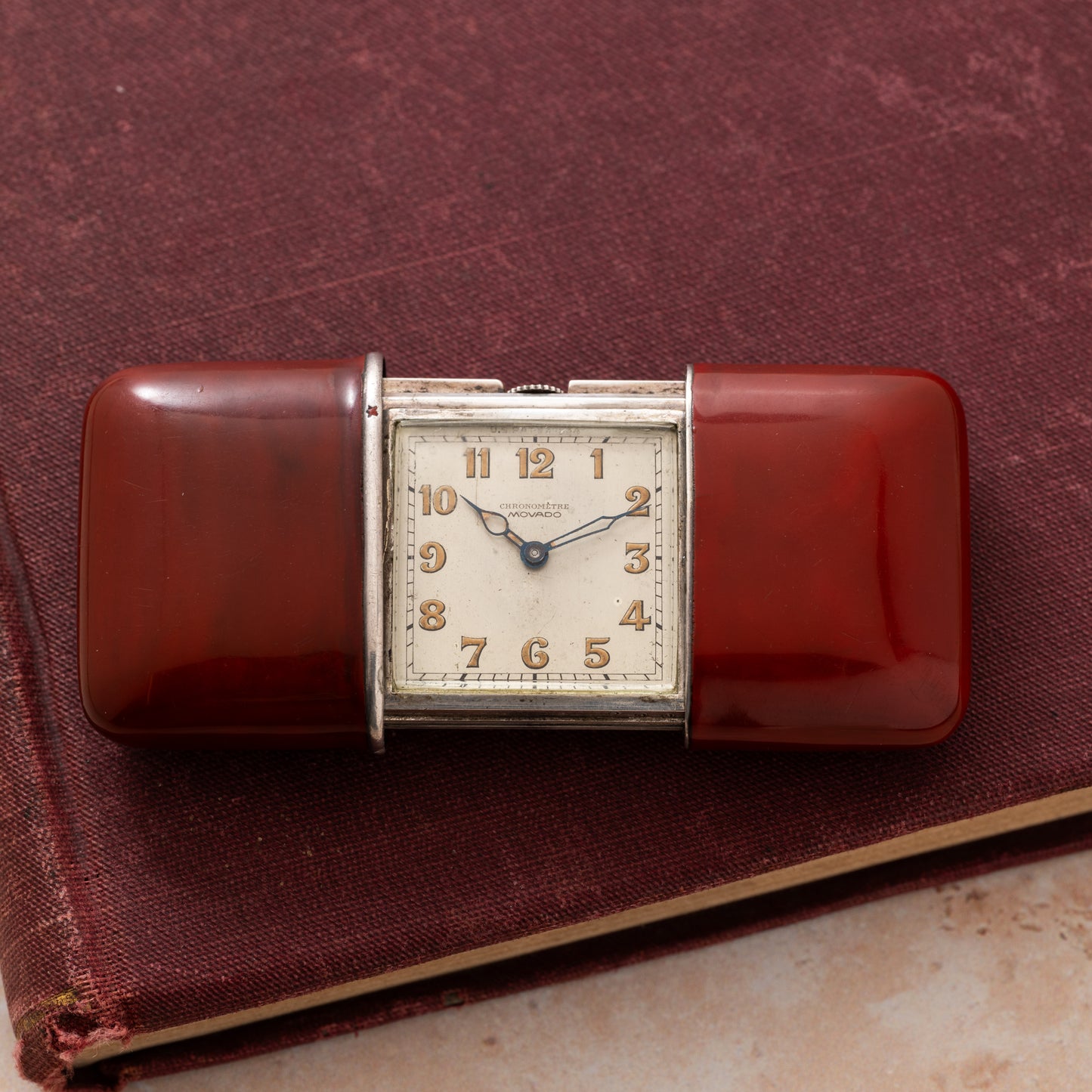 Movado Ermeto Travel Clock Enamel