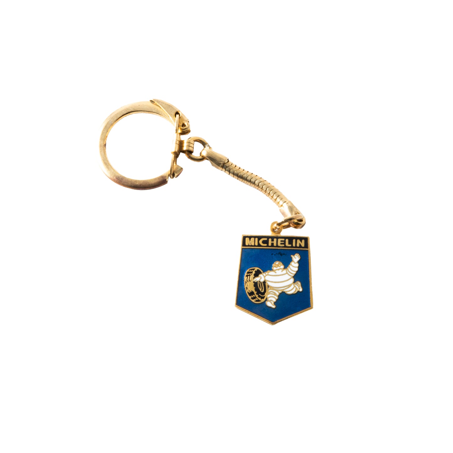 Michelin 'Bibendum' Shield Keychain - Brass & Enamel