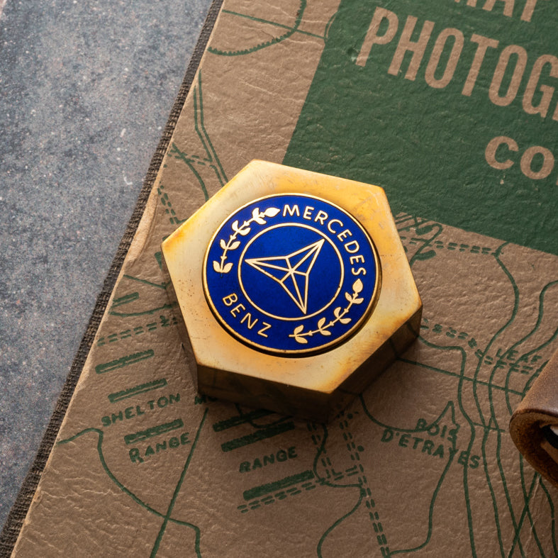 Mercedes Benz Paperweight - Brass & Enamel