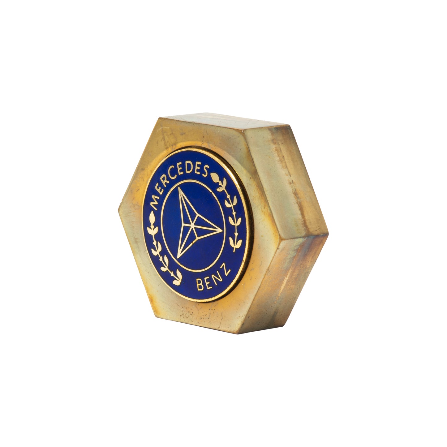 Mercedes Benz Paperweight - Brass & Enamel