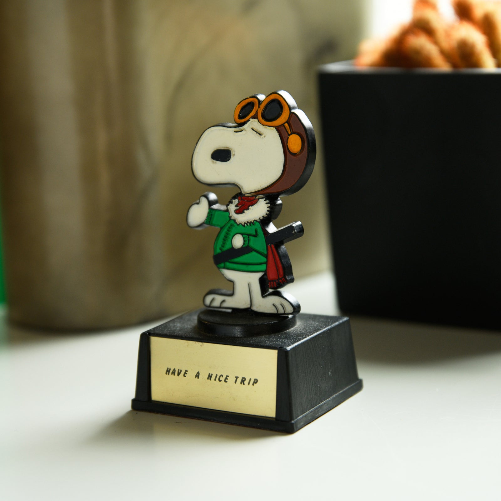 Hand-Painted Snoopy 'Flying Ace' Desktop Statue by Aviva