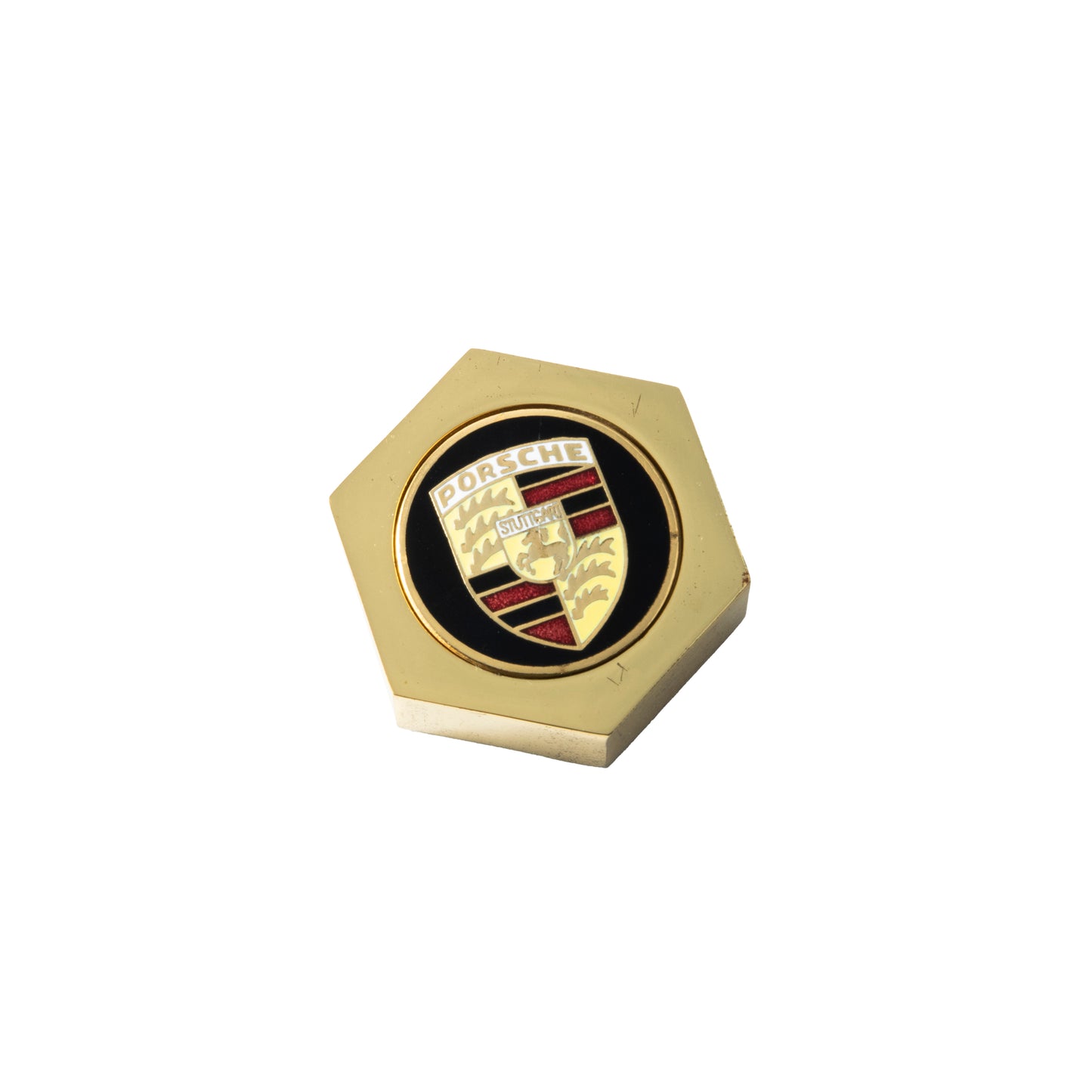 Porsche Paperweight - Brass & Enamel