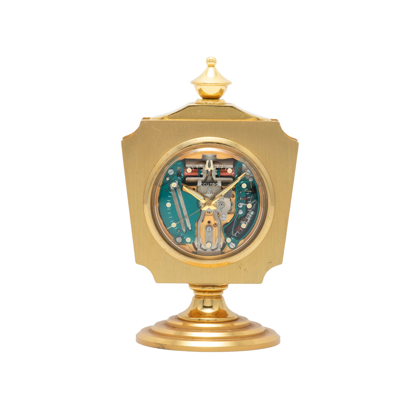 Accutron Spaceview Brass Desk Clock