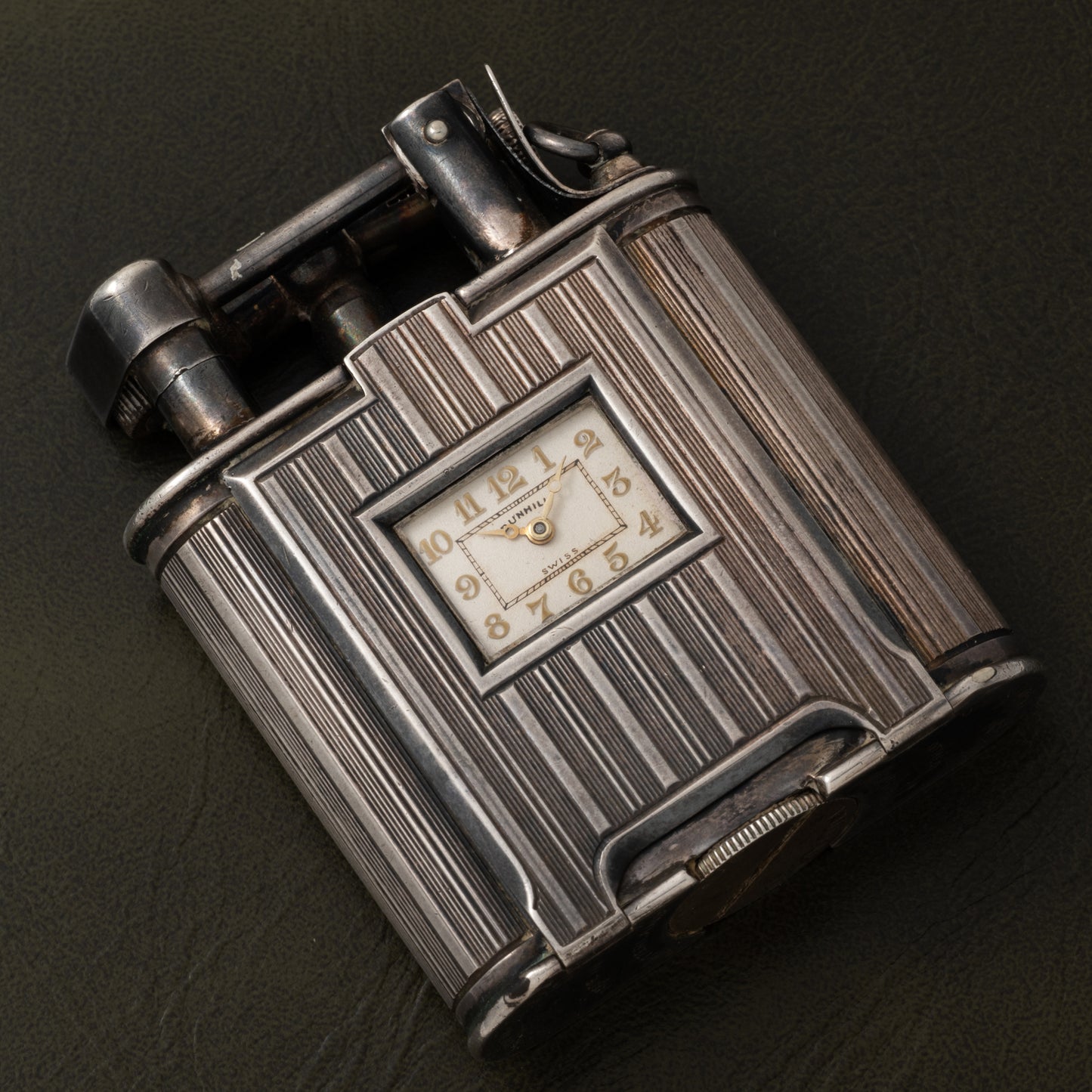 Dunhill Sterling Silver Lighter Clock