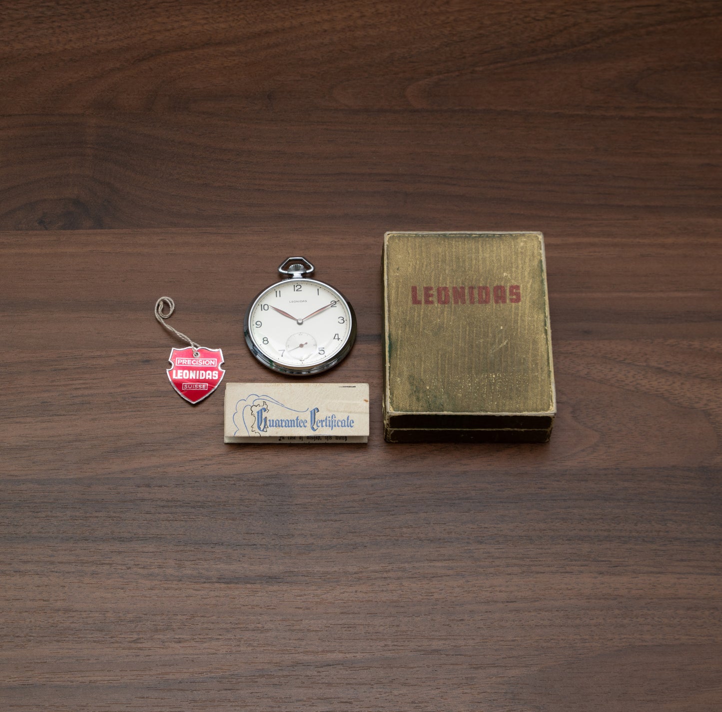 Leonidas Steel Pocket Watch NOS