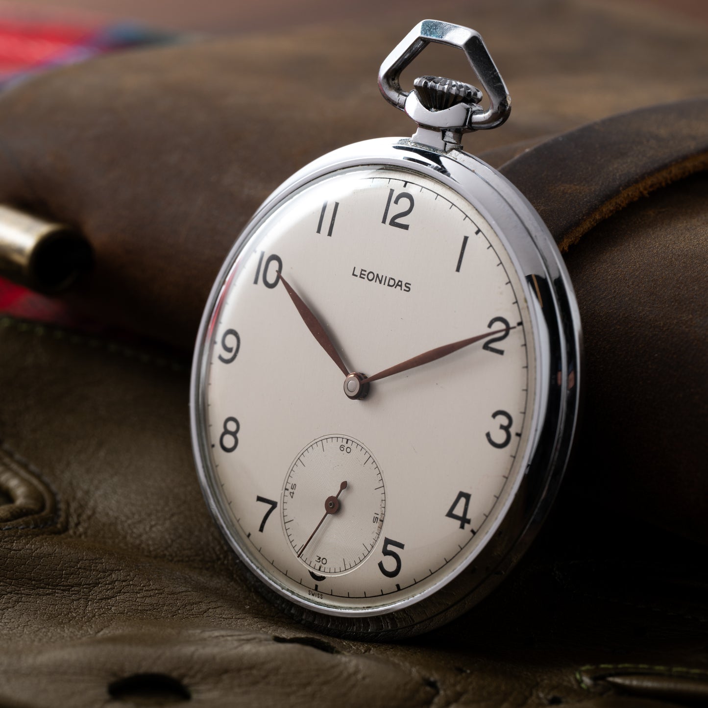 Leonidas Steel Pocket Watch NOS