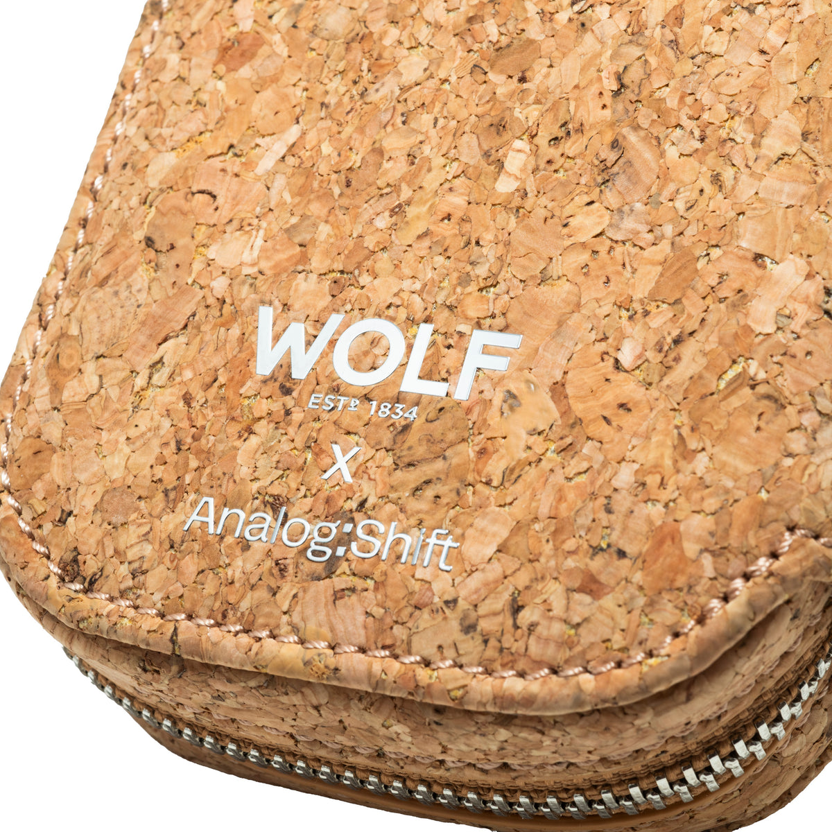 WOLF X Analog:Shift 1976 Collection Cork 2-Piece Watch Zip Case