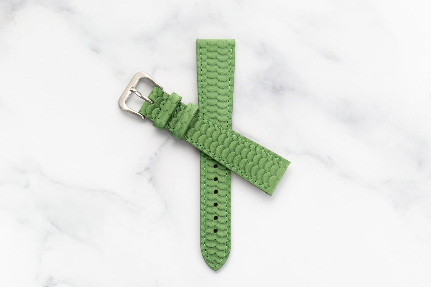 Ascolon Green Scaled Nubuck Strap