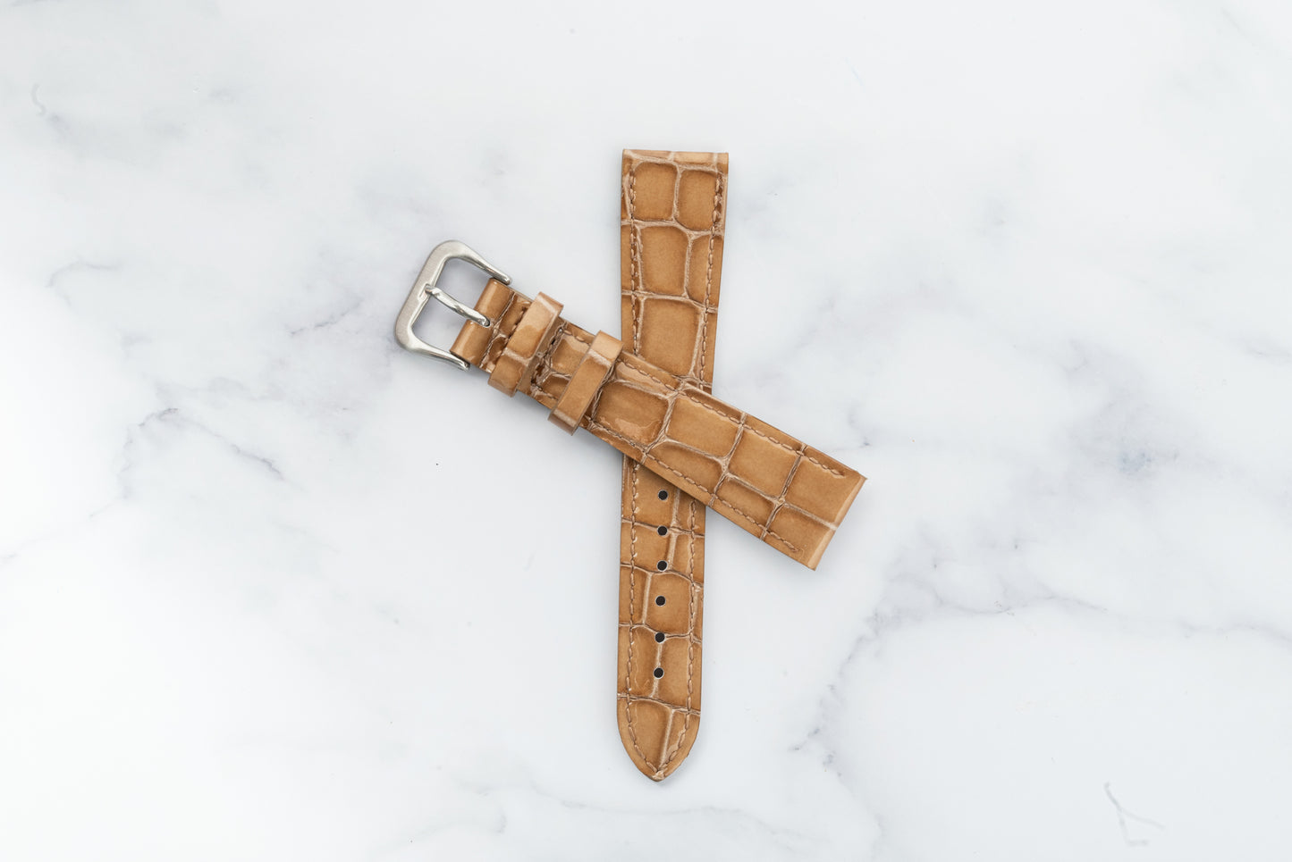 Monroe Blonde Gloss Alligator-Pattern Strap