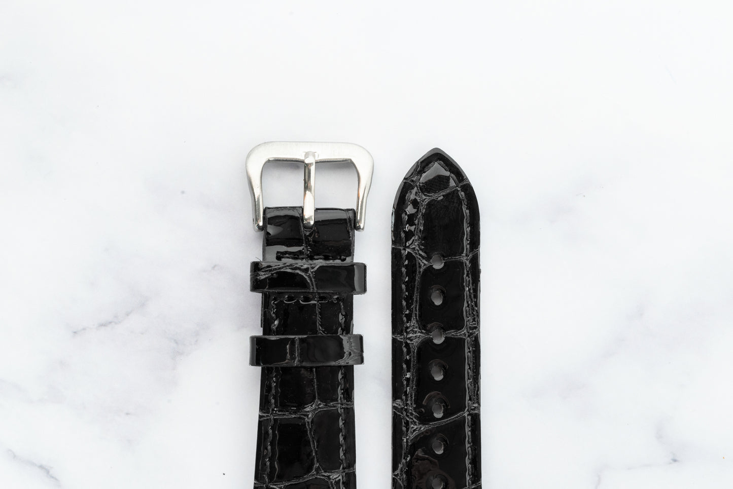 Taylor Black Gloss Alligator-Pattern Strap