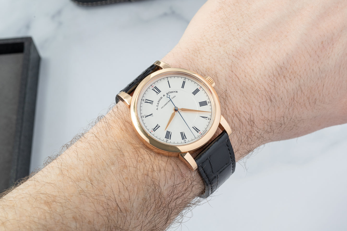 Taylor Black Gloss Alligator-Pattern Strap