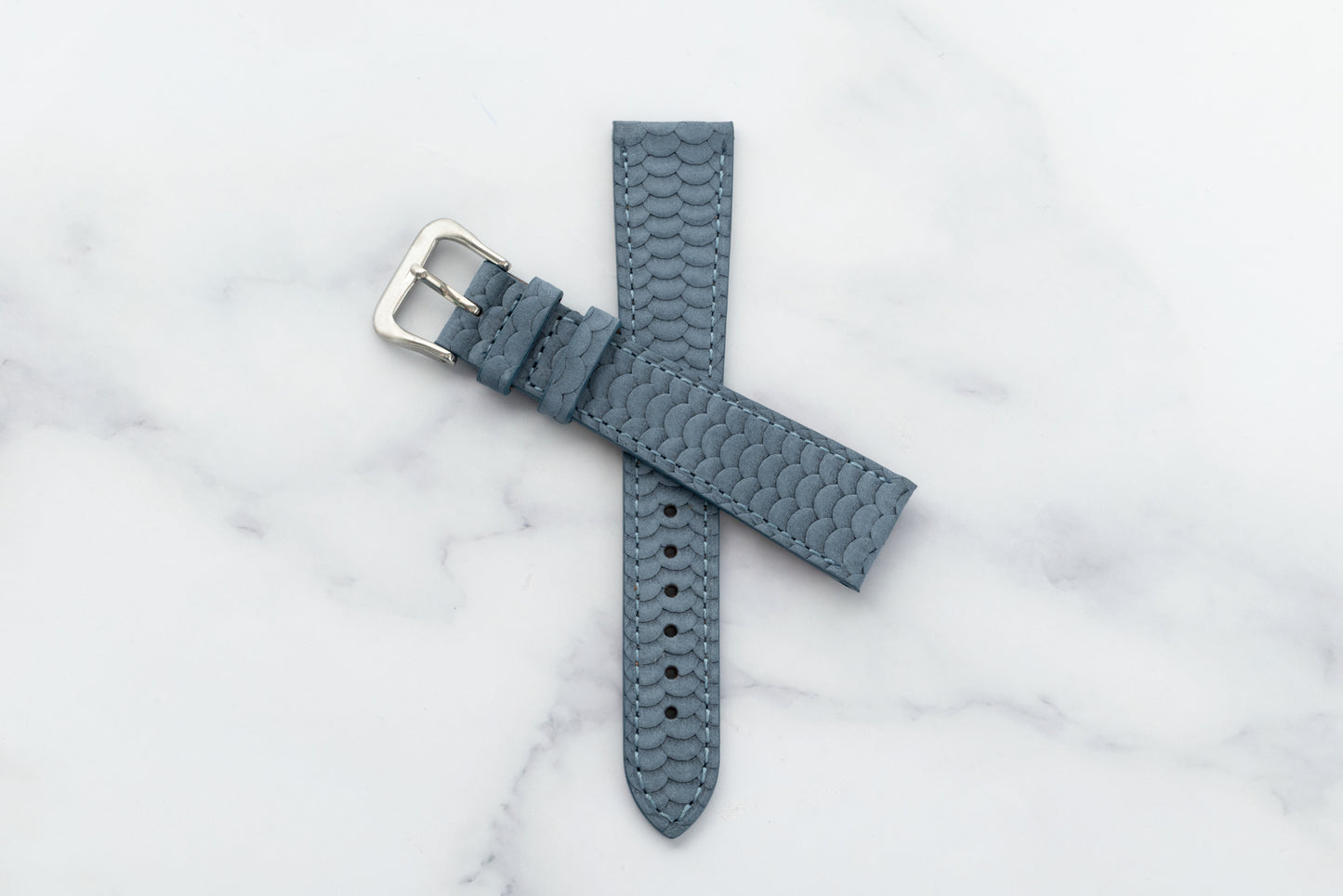 Tessarium Blue Scaled Nubuck Strap